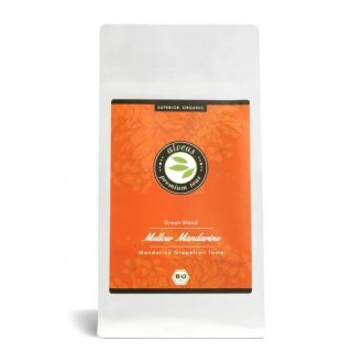   Zöld tea mandarin és grapefruit ízzel – frissítő, gyümölcsös citrusos zöld tea 100g – Mellow Mandarine